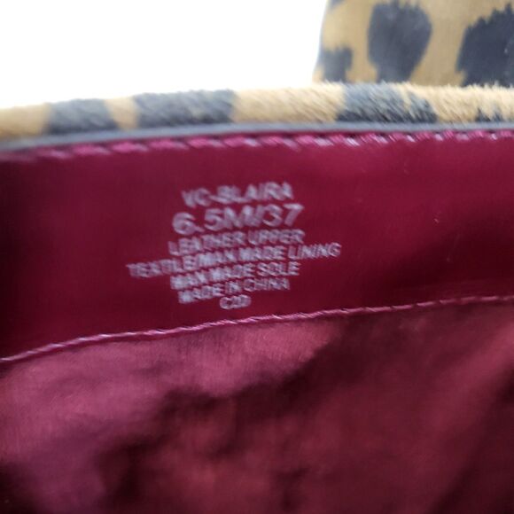 VINCE CAMUTO Blaira Boots Womens 6.5 Leopard Print Brown Suede Heels Pointed Toe - Picture 7 of 10